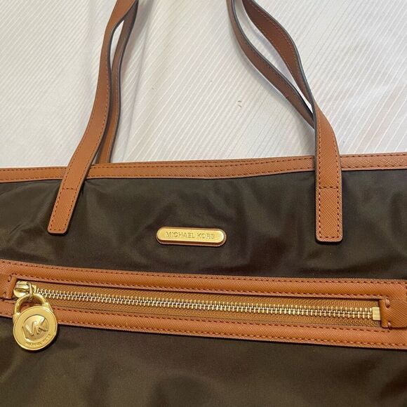 Michael Kors Brown Nylon Kempton Tote Purse - Picture 2 of 10